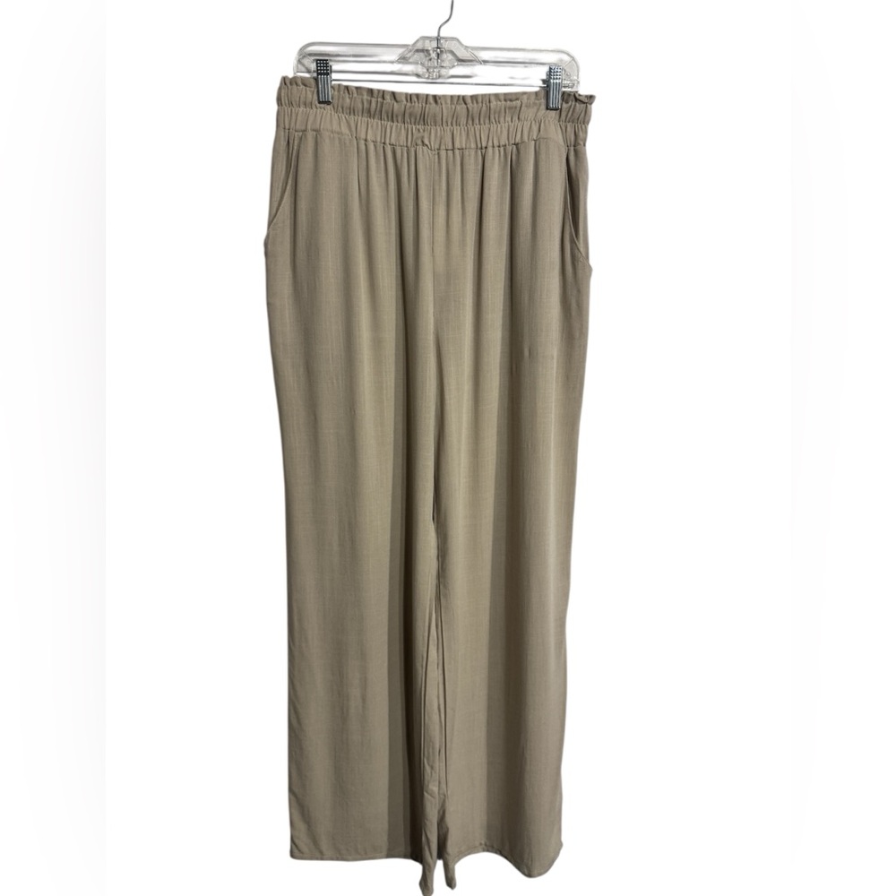 New! Hunter & Brown Casual Tan Wide-Leg Pants XL